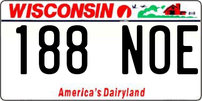 WI license plate 188NOE