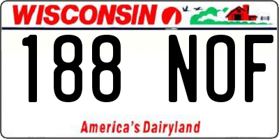 WI license plate 188NOF