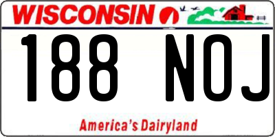 WI license plate 188NOJ