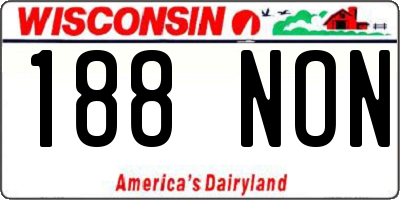 WI license plate 188NON
