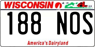 WI license plate 188NOS