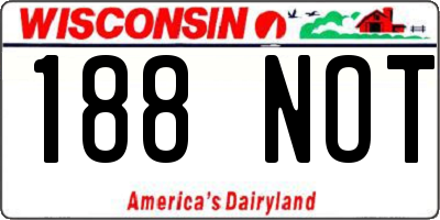 WI license plate 188NOT