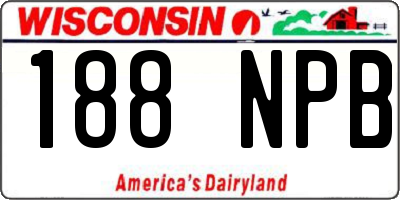 WI license plate 188NPB