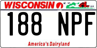 WI license plate 188NPF