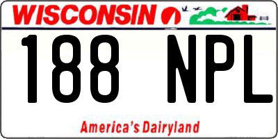 WI license plate 188NPL