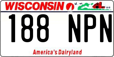 WI license plate 188NPN