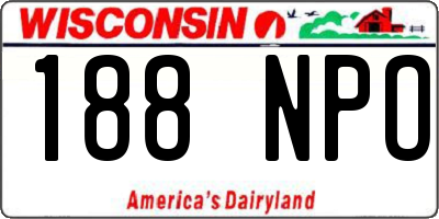 WI license plate 188NPO