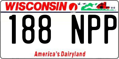 WI license plate 188NPP