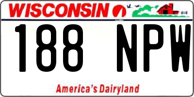 WI license plate 188NPW