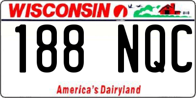 WI license plate 188NQC