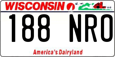 WI license plate 188NRO