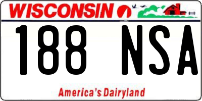 WI license plate 188NSA