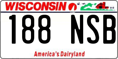 WI license plate 188NSB