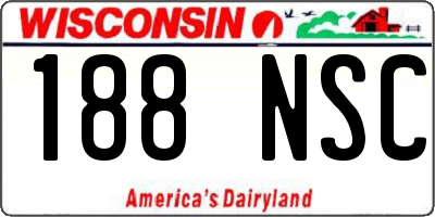 WI license plate 188NSC