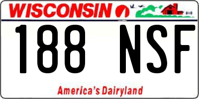 WI license plate 188NSF