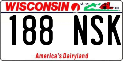 WI license plate 188NSK
