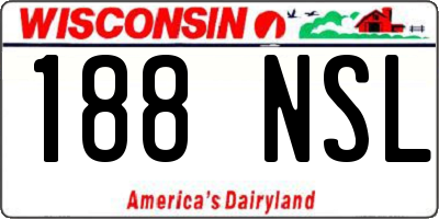 WI license plate 188NSL