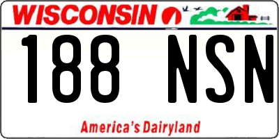 WI license plate 188NSN