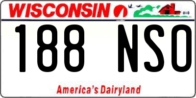 WI license plate 188NSO