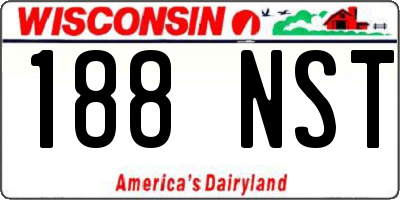 WI license plate 188NST