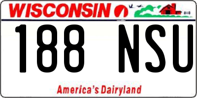 WI license plate 188NSU