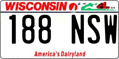 WI license plate 188NSW