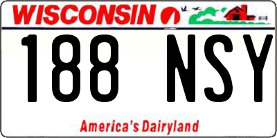 WI license plate 188NSY