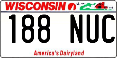 WI license plate 188NUC