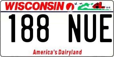 WI license plate 188NUE