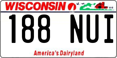 WI license plate 188NUI