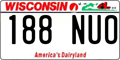 WI license plate 188NUO