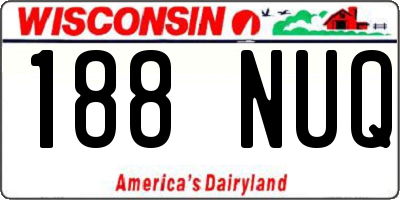 WI license plate 188NUQ