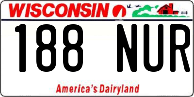 WI license plate 188NUR