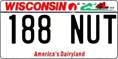 WI license plate 188NUT