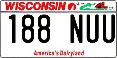WI license plate 188NUU