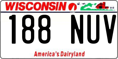 WI license plate 188NUV