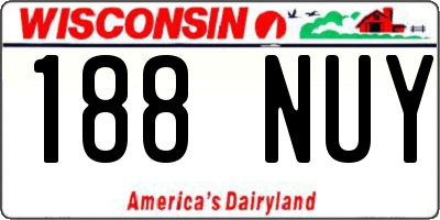 WI license plate 188NUY