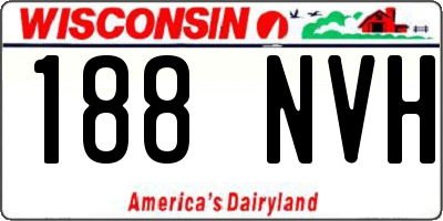 WI license plate 188NVH