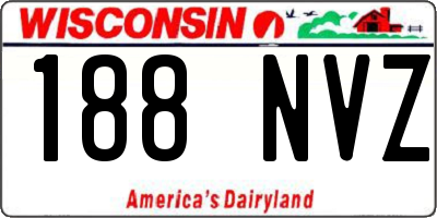WI license plate 188NVZ