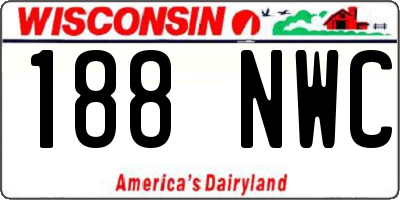 WI license plate 188NWC