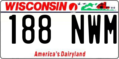 WI license plate 188NWM