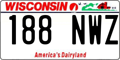 WI license plate 188NWZ