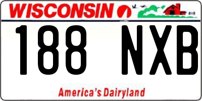 WI license plate 188NXB
