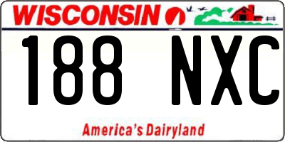 WI license plate 188NXC