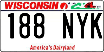 WI license plate 188NYK