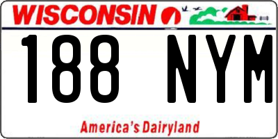 WI license plate 188NYM