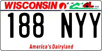 WI license plate 188NYY
