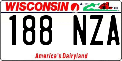 WI license plate 188NZA