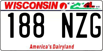 WI license plate 188NZG