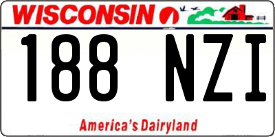 WI license plate 188NZI